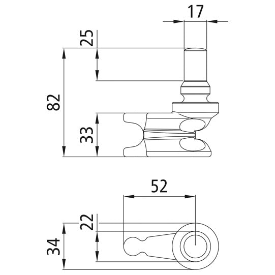 Clamping spigot, for counterholder 108071414, Ø 22 mm