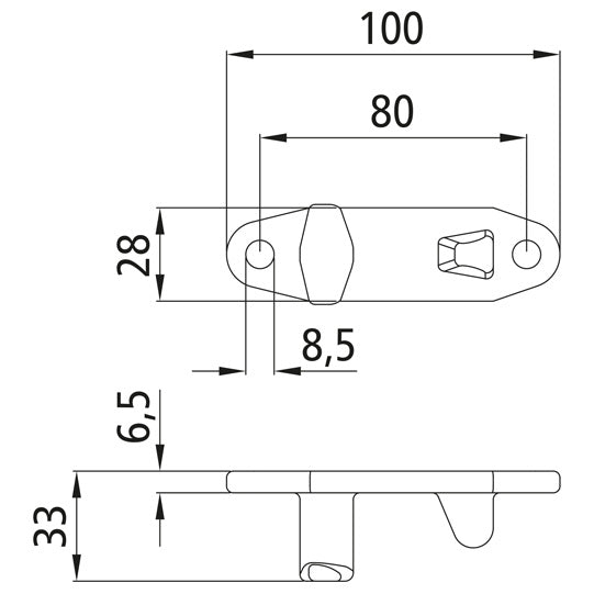 Ctrholder, SS, Ø 16 mm rotating rod