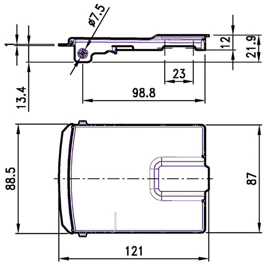 Flap/lock cover, stainless, f. surface-mounted locks Ø 27 mm