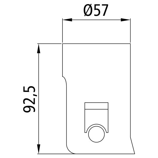 Tilt bearing 1001, L, raw, ball head Ø 45 mm, w/ Durethansch.