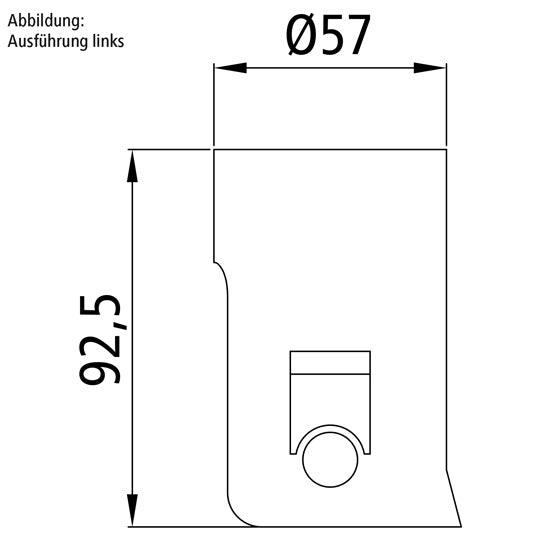 Tilt bearing 1001, R, raw, ball head Ø 45 mm, w/ Durethansch.