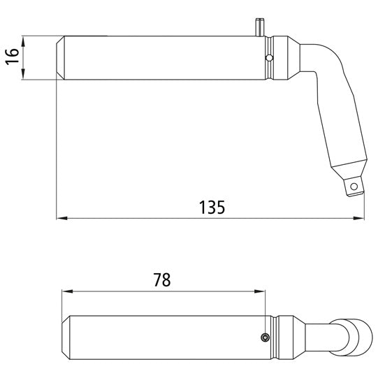 Hylsstift 1004, 16/16mm, 1-poligt lås, stål/zink/nickel