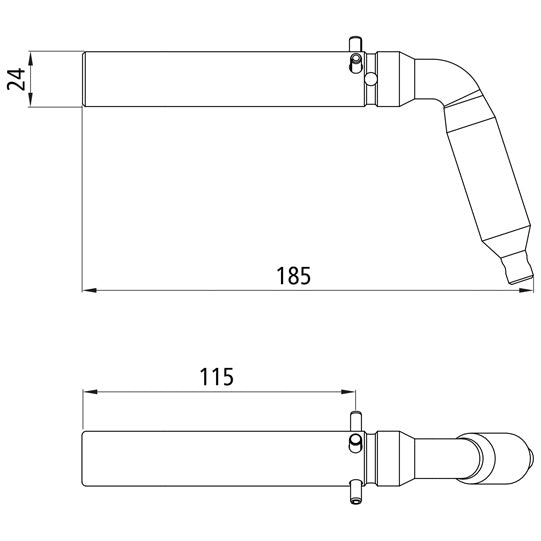 Socket pin 3004/8004, 24/24 mm, 3-pin lock., stl./zinc/nickel