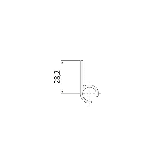 Retaining profile for splash guard apron, PP-TV, 3800 mm