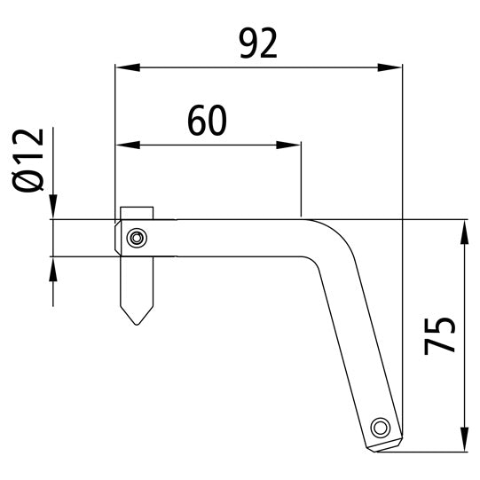 Socket pin 12 x 40 mm, w/ tongue, raw stl.