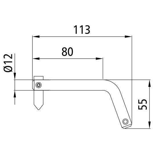 Hylsstift 12 x 70 mm, med tunga, rått stål.