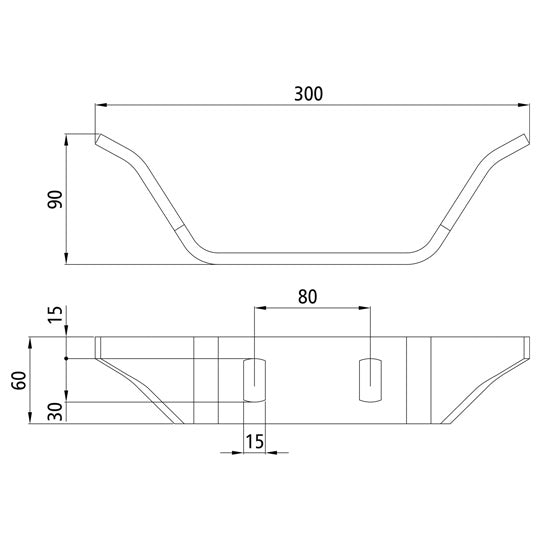 Weld-on bracket/console size 4, raw stl., MAN-compatible