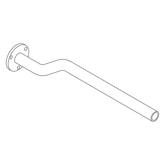 Support tube w/ flange, 40 x 4x 700 mm, galvanised, cranked