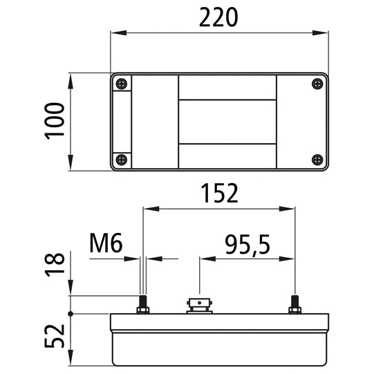 Midipoint I, 12 V, right, 5-pin bayonet, with RFS