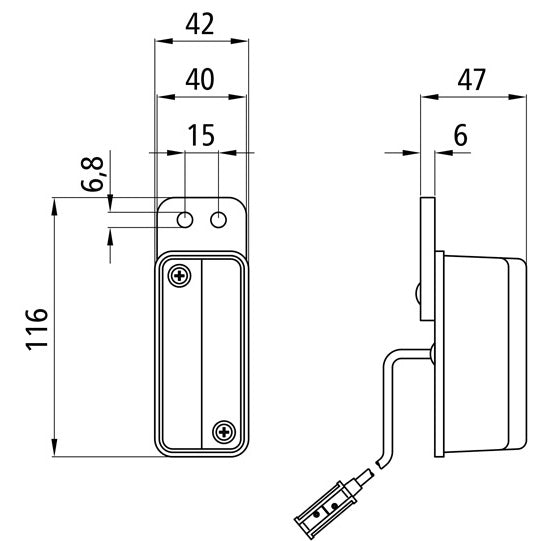Hella, 24 V, clearance light, left, 0.50 m, P&R