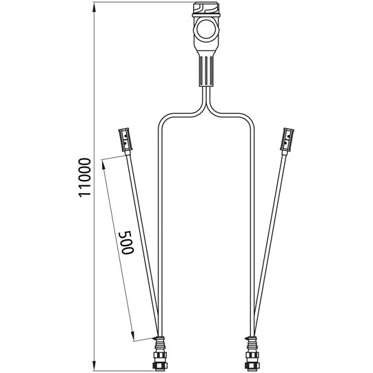 Supply cable, 12 V, 11.00 m, 13-pin plug, 5-pin bay.