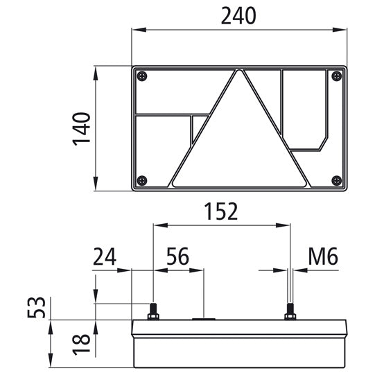 Multipoint I, 12 V, left, grommet, with triangle, with NSL