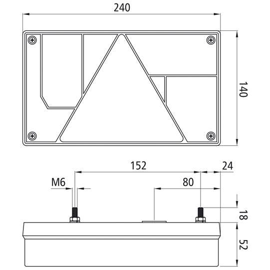 Multipoint I, 12 V, R, grommet, w/ triangle, w/ RFS