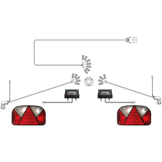Multipoint II lighting system, 12 V, with license plate lights
