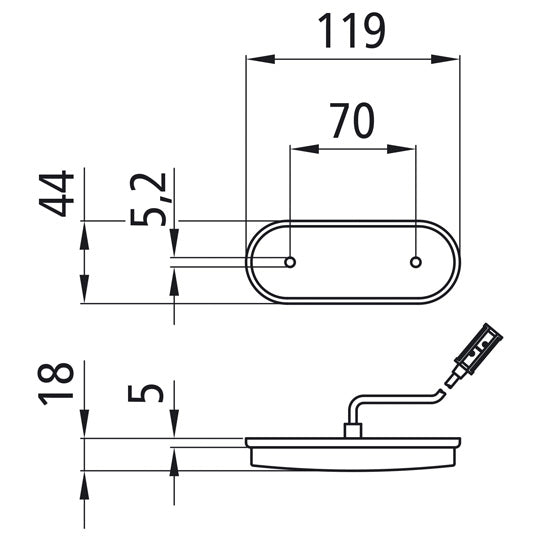 Unipoint LED, 24 V, position light white, 1.50 m, P&R, OEM