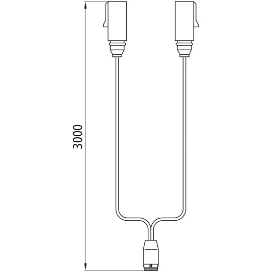 Supply cable, 2 x 7-pin plug ASS LP 20, 3000 mm