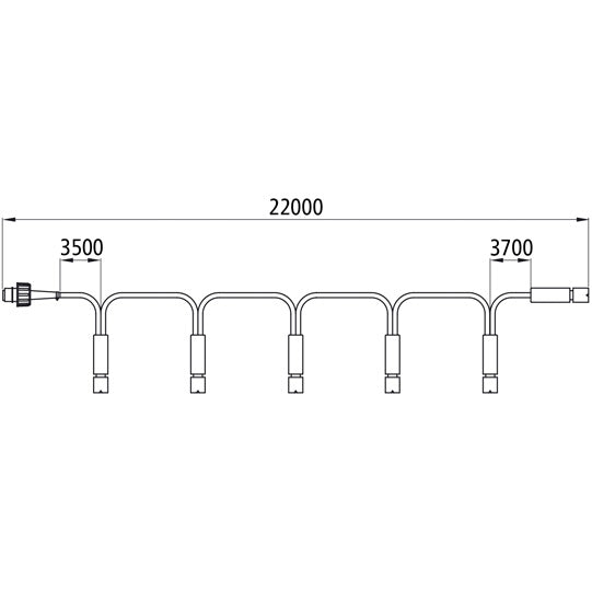 SML chain, 2-pin ASS (socket), 6 x 3-pin ASS (pin)