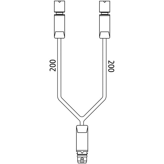 Y-cable, 3-pin, ASS, 200 mm, 2-pin occupied