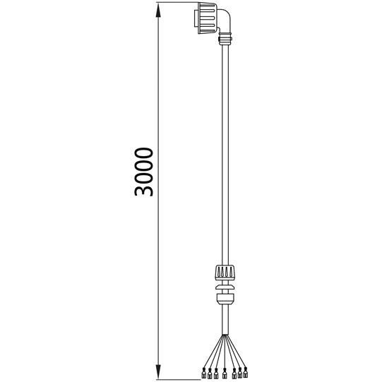 Supply cable 7-pin ASS, socket, R, 3.0m, green, openend, ADR