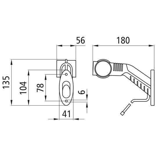 Superpoint III LED, 12 V, left, rt/ws/ge, 1.00 m, DC, OEM