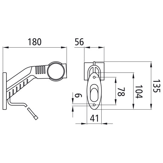 Superpoint III LED, 12 V, right, rt/ws/ge, 1.00 m, DC, OEM