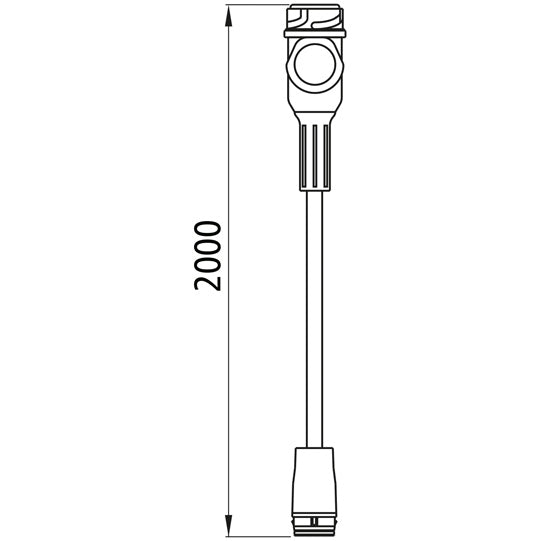 Supply cable, 13-pin plug, 17-pin ASS LP 20, 2000 mm