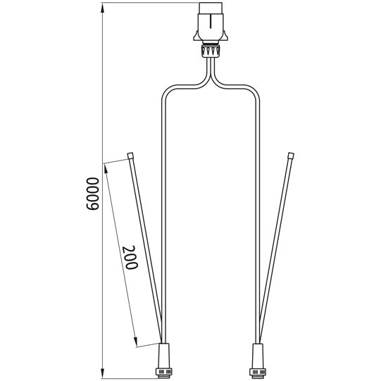 Supply cable, 7-pin plug, 2 x 5-pin bay/2x DC