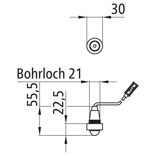 Monopoint I LED, 12/24 V, white, 1.00 m, P&R