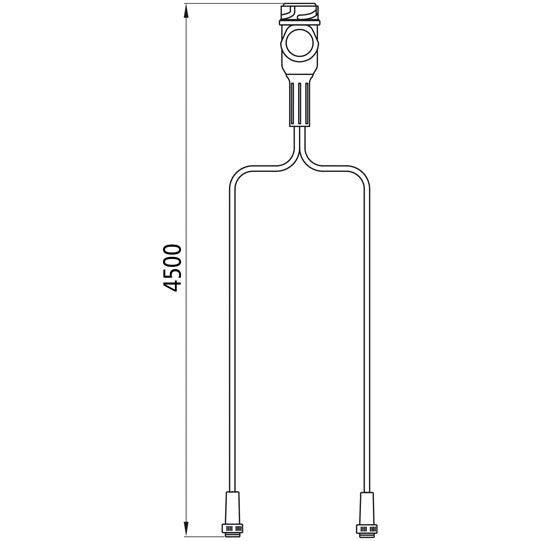 Supply cable, 13-pin plug, 4500 mm, 2 x 5-pin bayonet