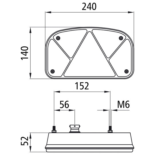 Multipoint II, 12 V, right, 5-pin bayonet, with triangle