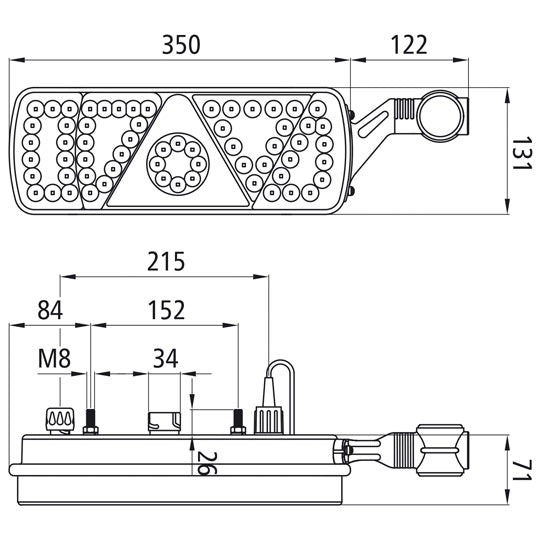 EcoLED, 24 V, re, 7-pin ASS+2x2-pin, w. LCG, w. URA
