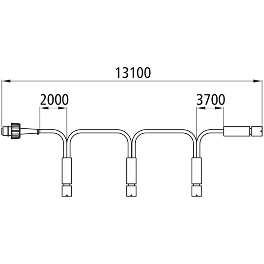 SML chain, 2-pin ASS (socket), 4 x 3-pin ASS (pin)