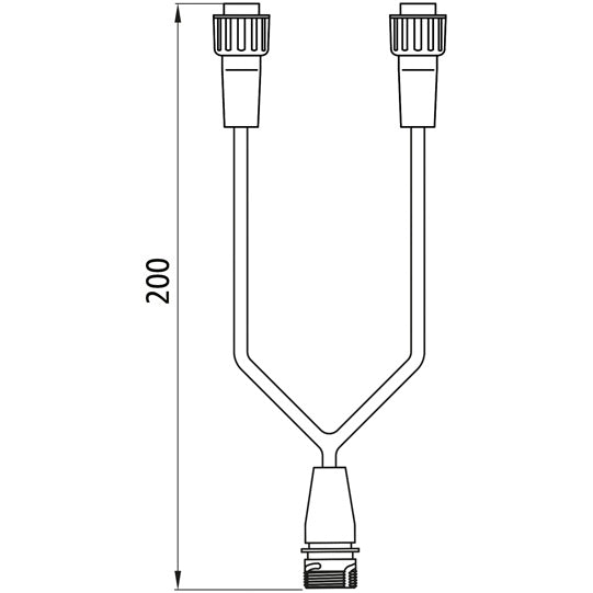 Cable distributor, 7-pin ASS, 1 x pin, 2 x socket, 200 mm, OEM