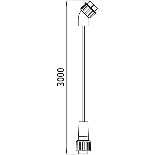 Luminaire supply cable, 2 x 7-pin ASS, 3.0 m, left