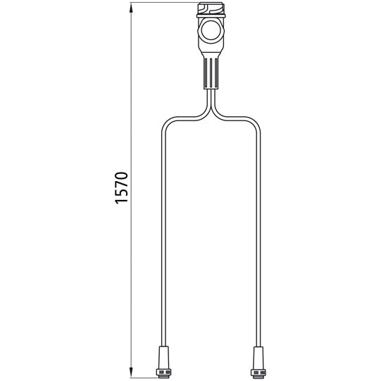 Supply cable, 13-pin plug, 2 x 5-pin bayonet, 1570 mm