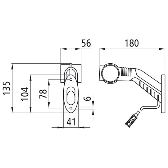 Superpoint III LED, 24 V, left, bw/ws/ge, 1.25 m, P&R, OEM