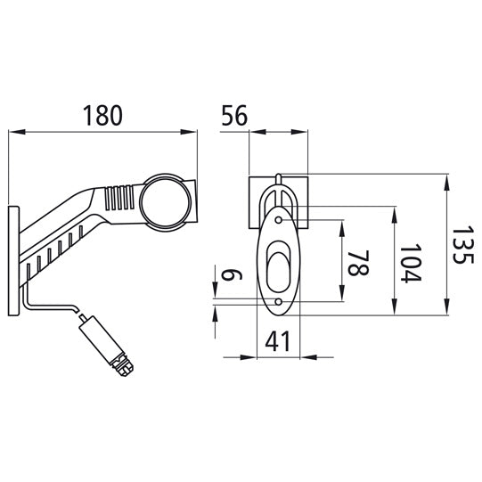 Superpoint III LED, 12 V, right, rt/ws/ge, 0.86 m, 3-pin ASS