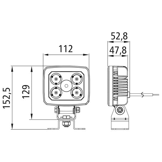 Workpoint 3000 LED, 12/24 V, 1.5 m, open end, floodlight, OEM