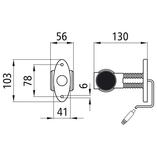 Superpoint III LED, 24 V, L/R, 0.50 m, 3-pin