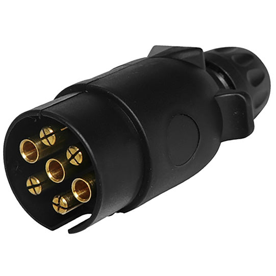 Plug, 12 V, 7-pin, plastic with screw terminals