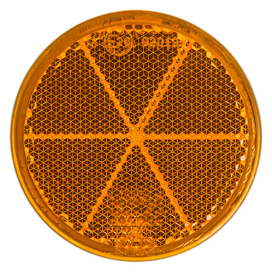 Reflector, round, Ø 60 mm, yellow, self-adhesive