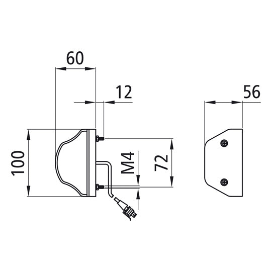 Regpoint LED, 24 V, KZL, 1.2 m, 2-pin AMP socket, OEM
