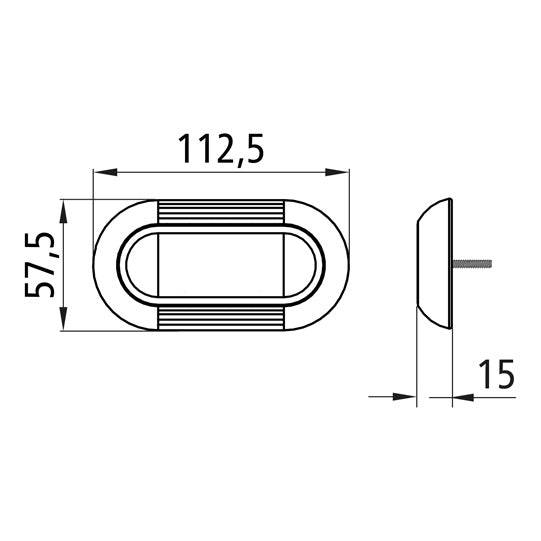Inpoint III LED, 12/24 V, short, 0.3 m, w/o switch