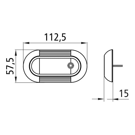 Inpoint III LED, 12/24 V, short, 0.3 m, open end, with switch