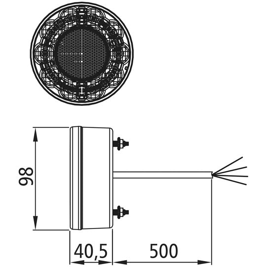 Braspoint 98 LED, 12/24 V, 3-function, 0.5 m
