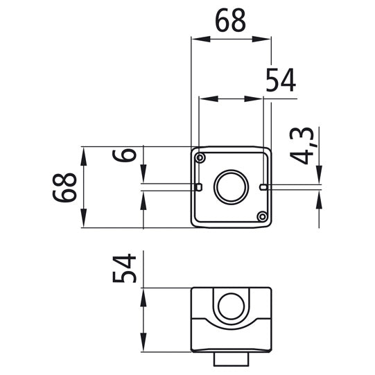Push-button switch for axle lift function, w/o cable