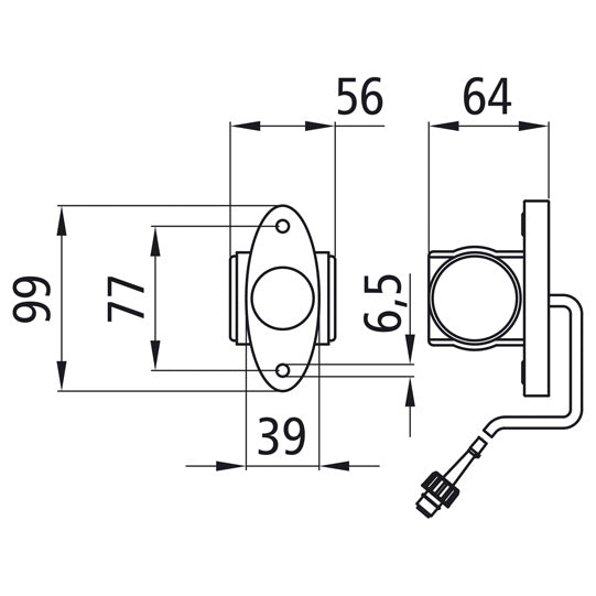 Superpoint III LED, 24 V, L/R, 1.50 m, 2-pin