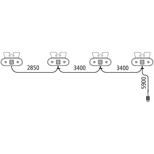 SML chain with 4 x Unipoint 90° angle (C), connection 2-pin ASS