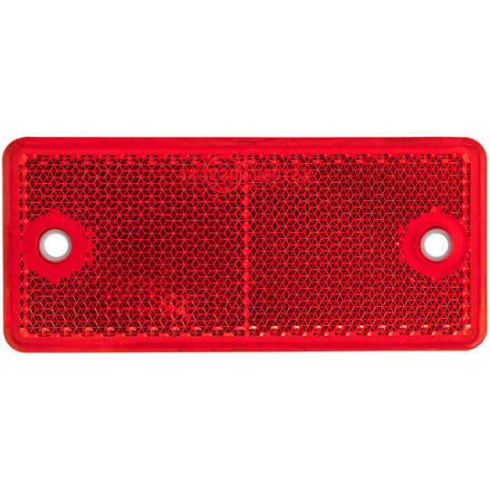 Reflector, angular, 90 x 40 mm, red, with mounting holes