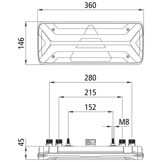 EcoLED II, 12/24V, left, 7-pin + 4x2-pin ASS, ISO pulse, OEM